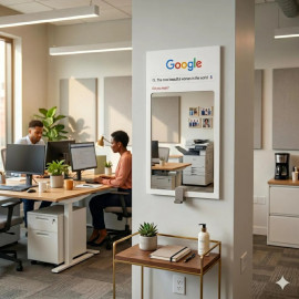 Настенное и напольное декоративное зеркало с изображением поиска Google (Гугл) 