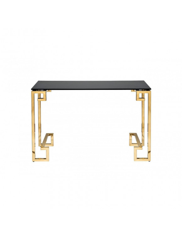 Консоль на металлических ножках черное стекло/золото 120*40*78см 13RXC3049-GOLD в интернет-магазине зеркальной мастерской ЗЕРКАЛА-М фото