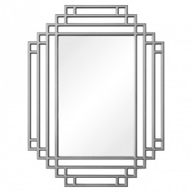 Зеркало многоугольное в серебряной раме Riserva silver 